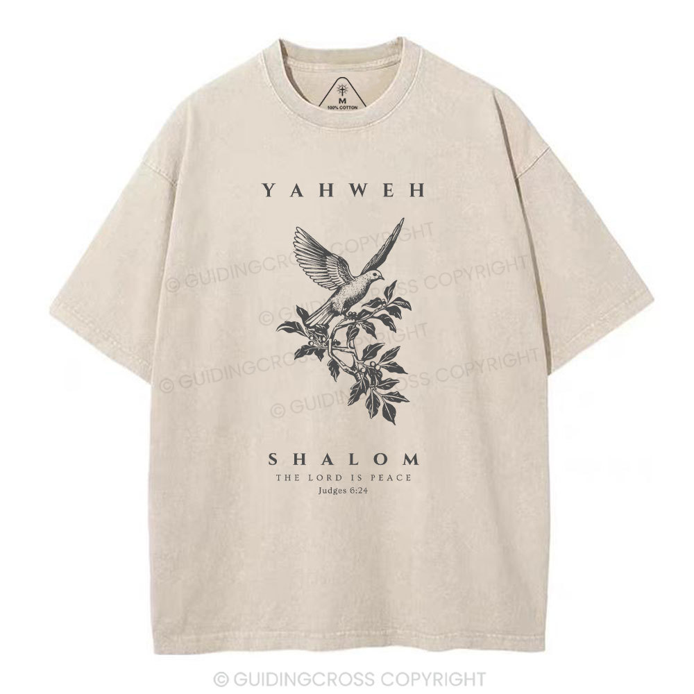 YAHWEH The Lord Is Peace Christian Washed T-Shirt