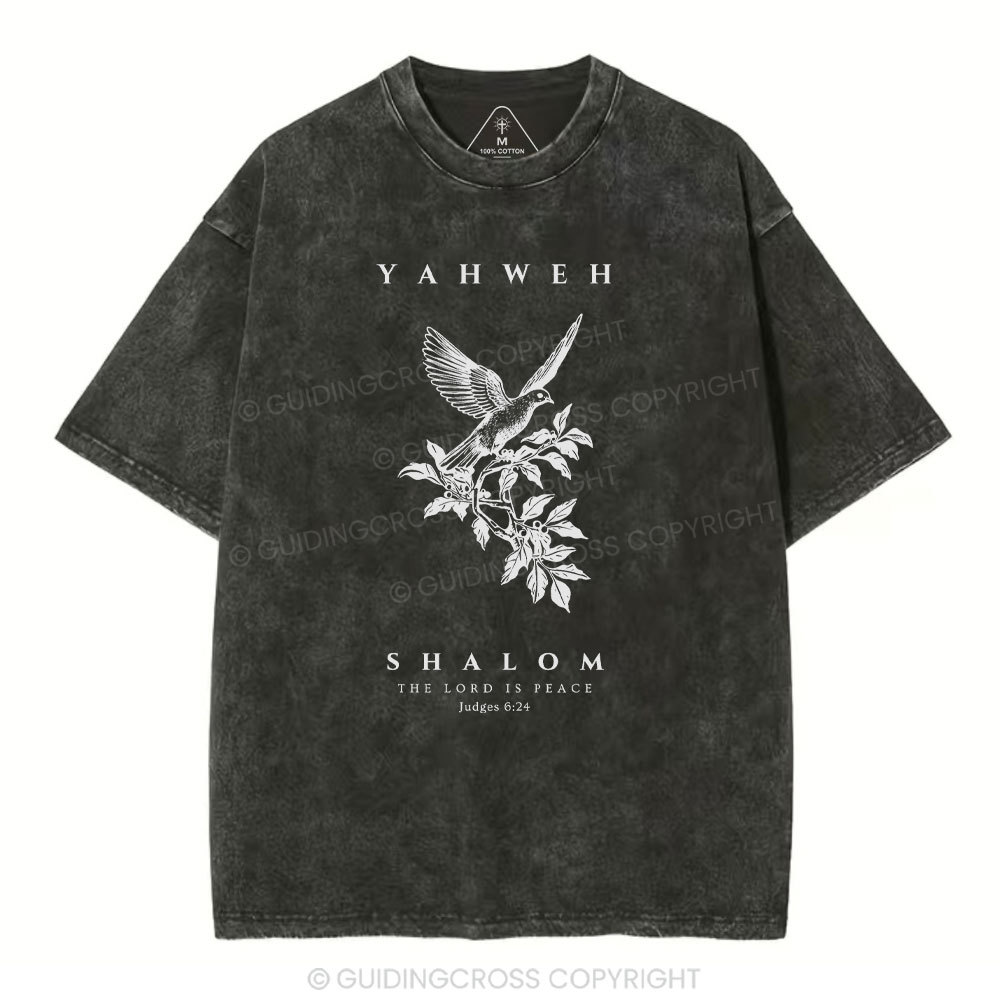 YAHWEH The Lord Is Peace Christian Washed T-Shirt
