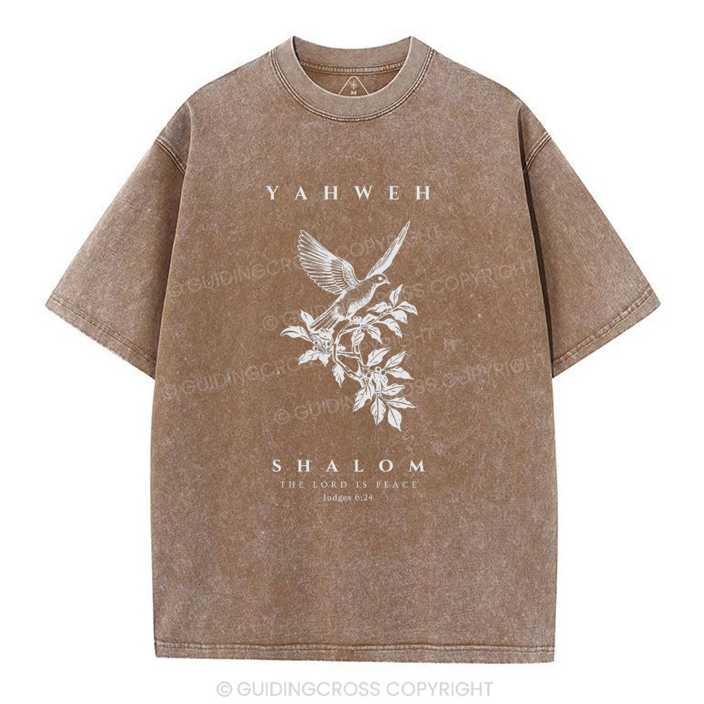 YAHWEH The Lord Is Peace Christian Washed T-Shirt