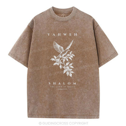 YAHWEH The Lord Is Peace Christian Washed T-Shirt