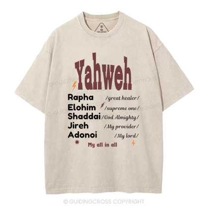 YAHWEH christian Washed T-Shirt