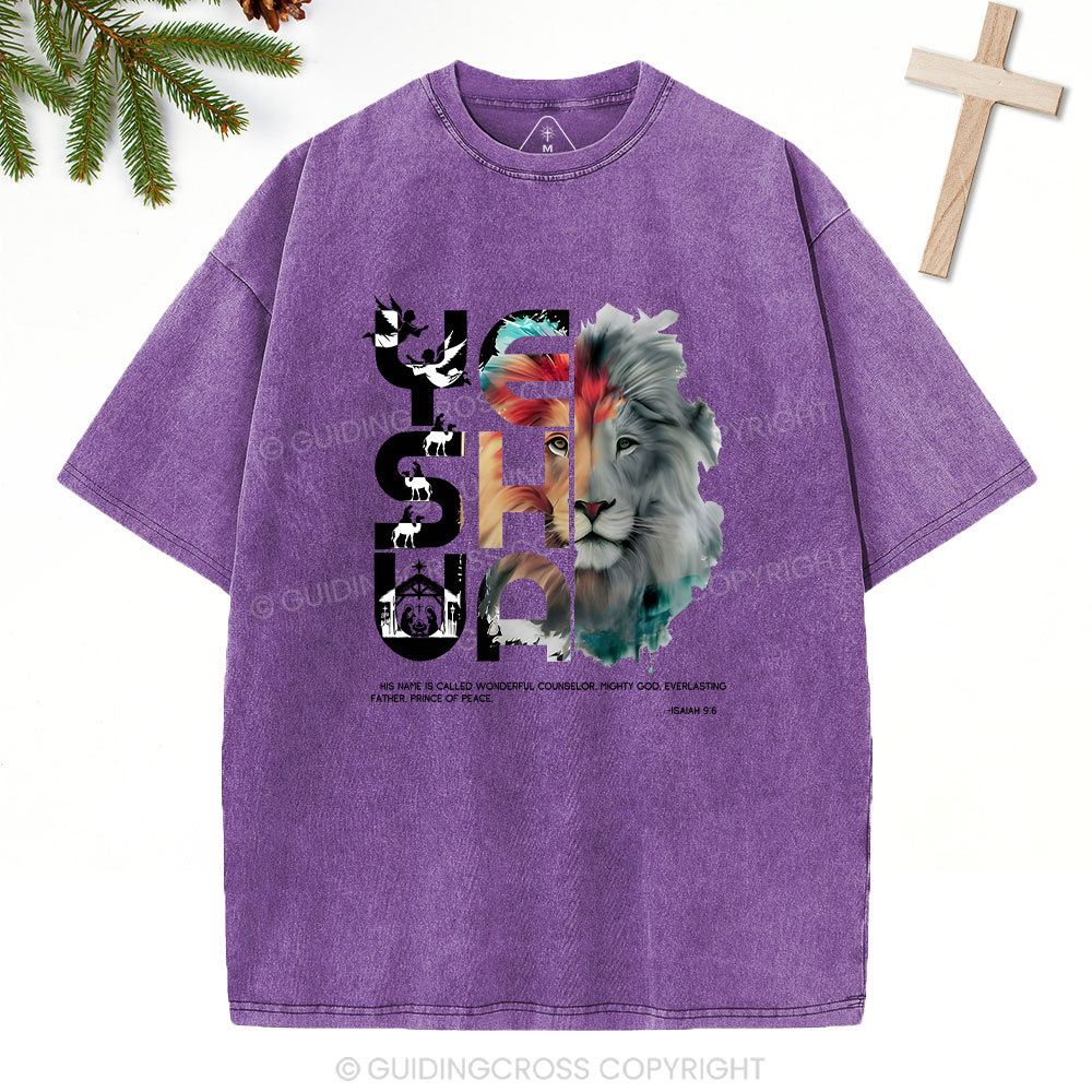 YESHUA He Name Is Called Wonderful Counselor Christian Washed T-Shrit