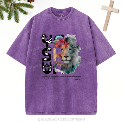 YESHUA He Name Is Called Wonderful Counselor Christian Washed T-Shrit