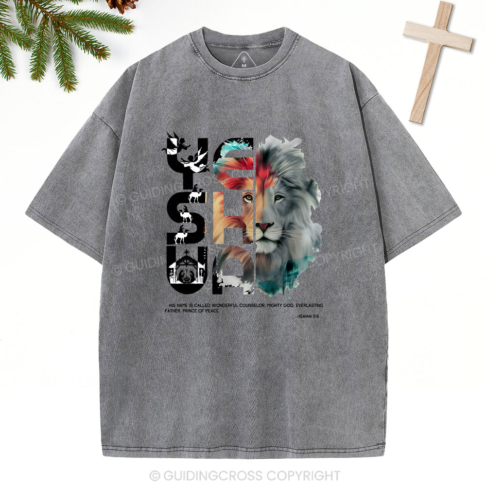 YESHUA He Name Is Called Wonderful Counselor Christian Washed T-Shrit