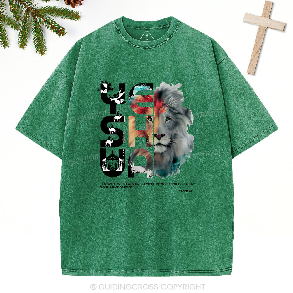 YESHUA He Name Is Called Wonderful Counselor Christian Washed T-Shrit