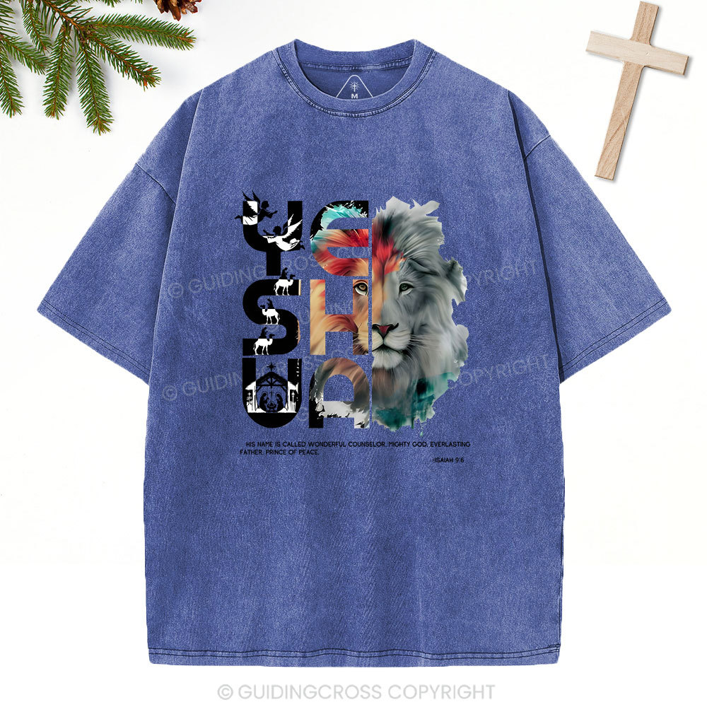 YESHUA He Name Is Called Wonderful Counselor Christian Washed T-Shrit