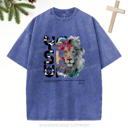 YESHUA He Name Is Called Wonderful Counselor Christian Washed T-Shrit