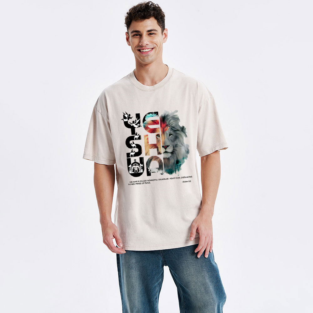 YESHUA He Name Is Called Wonderful Counselor Christian Washed T-Shrit