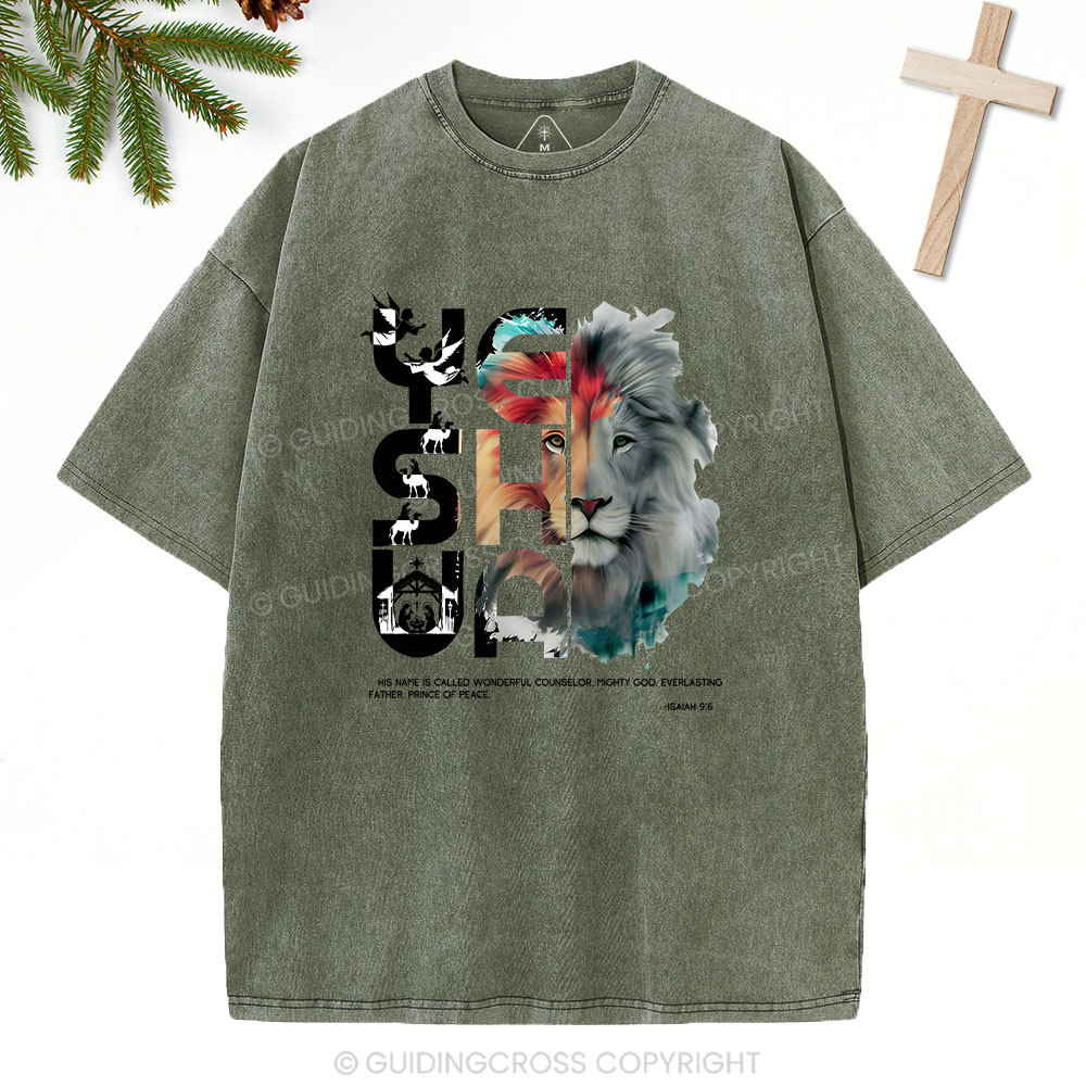 YESHUA He Name Is Called Wonderful Counselor Christian Washed T-Shrit