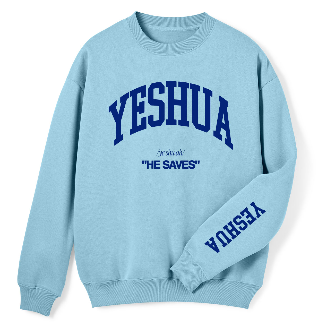 YESHUA He Saves Christian Fleece Sweatshirt