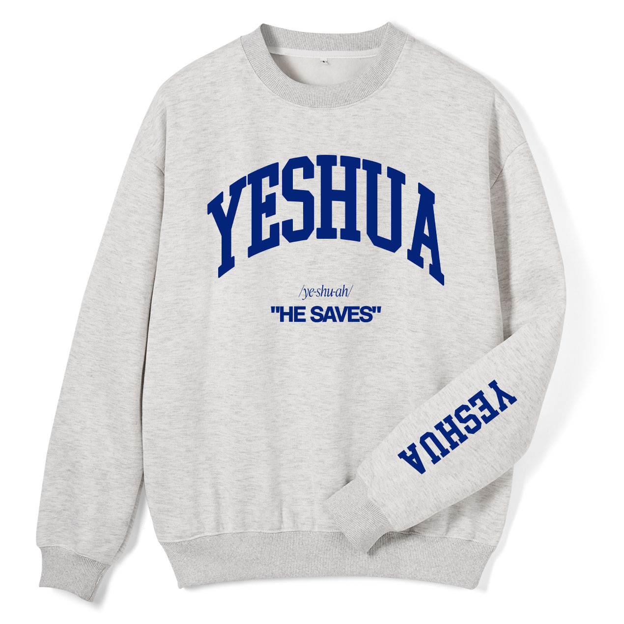 YESHUA He Saves Christian Fleece Sweatshirt