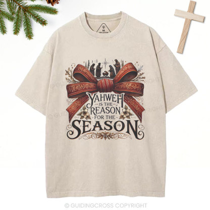 YESHUA Is The Reason For The Season Christian Christmas Washed T-Shirt