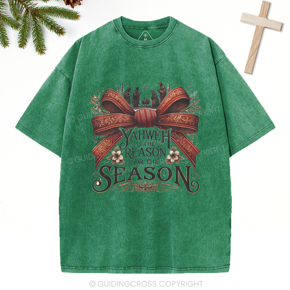 YESHUA Is The Reason For The Season Christian Christmas Washed T-Shirt