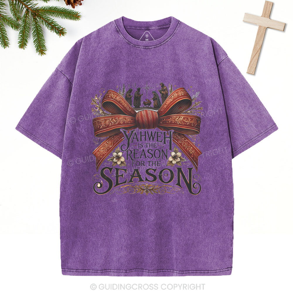 YESHUA Is The Reason For The Season Christian Christmas Washed T-Shirt