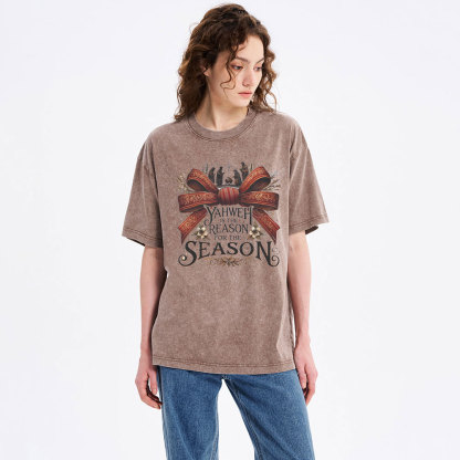 YESHUA Is The Reason For The Season Christian Christmas Washed T-Shirt