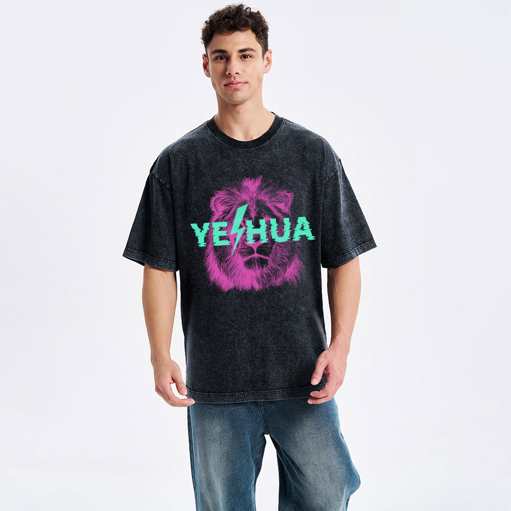 YESHUA Lion Christian Washed T-Shirt