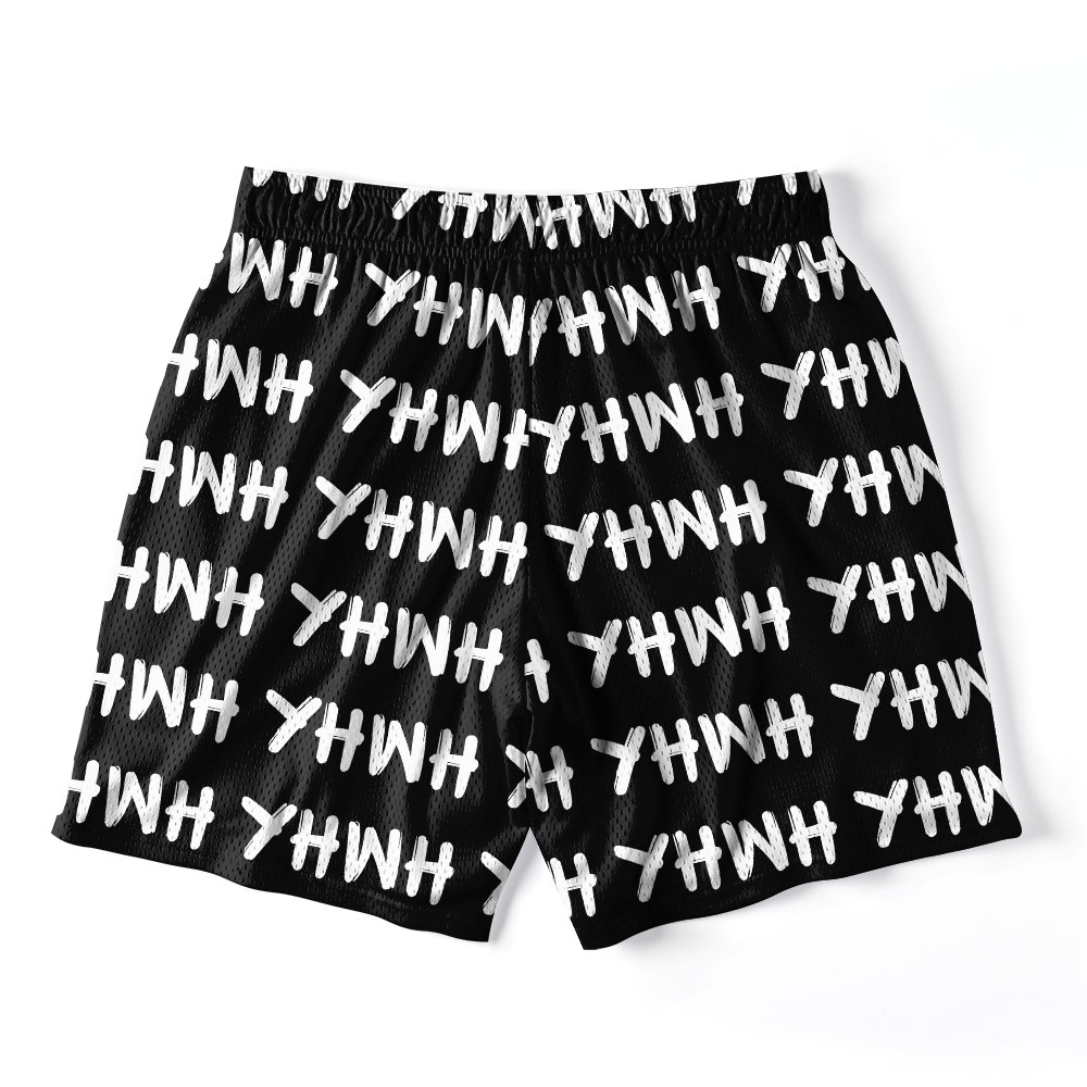 YHWH Black Christian Mesh Shorts