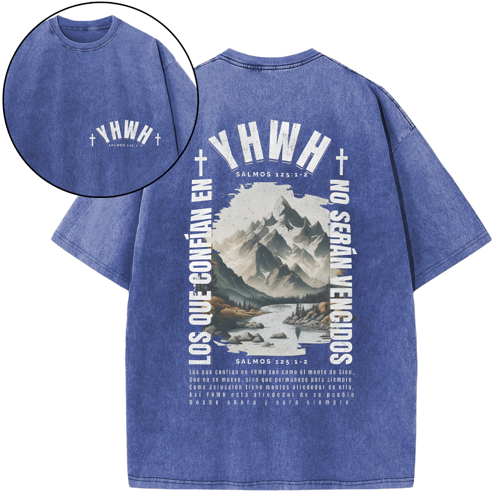 YHWH Christian Washed T-Shirt Sale - GuidingCross