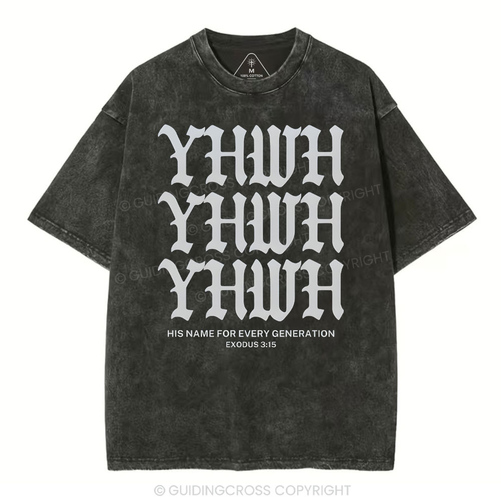 YHWH Christian Washed T-Shrit