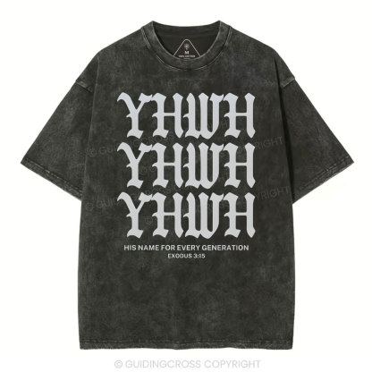 YHWH Christian Washed T-Shrit