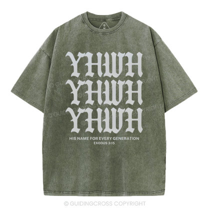 YHWH Christian Washed T-Shrit