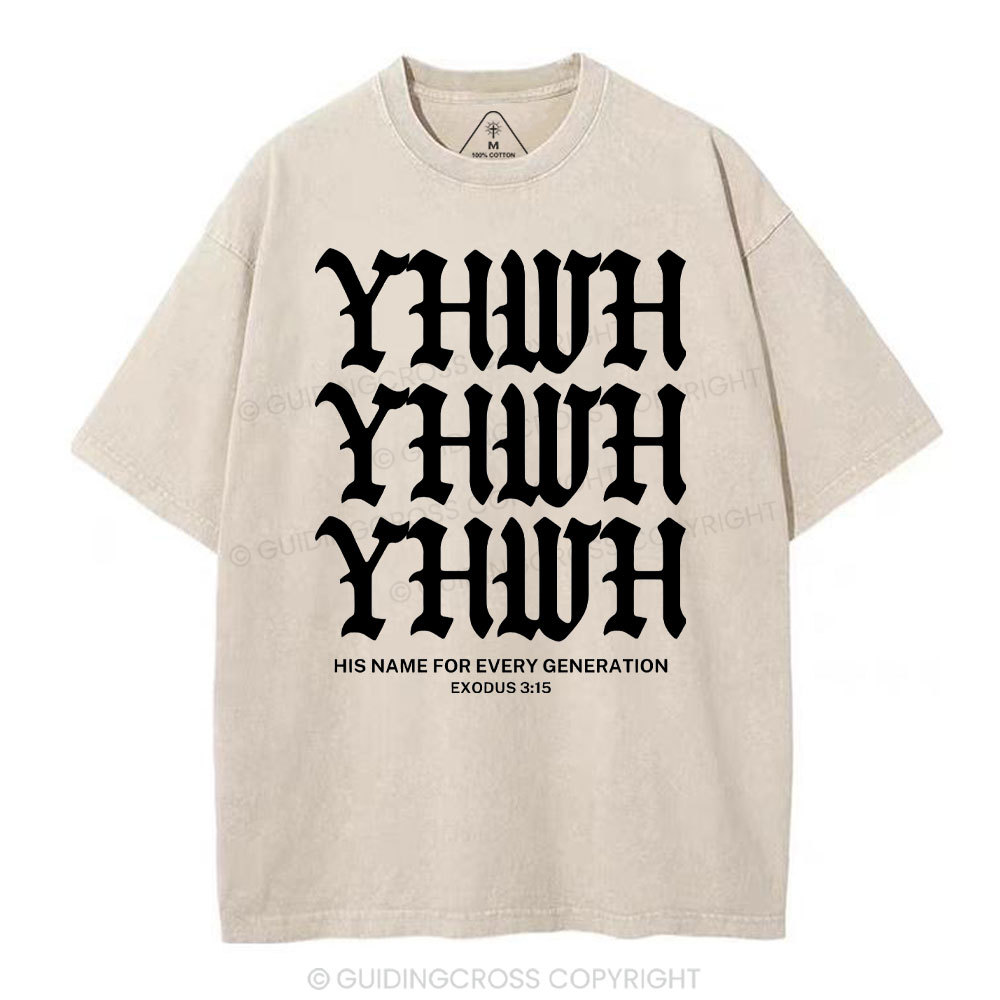 YHWH Christian Washed T-Shrit
