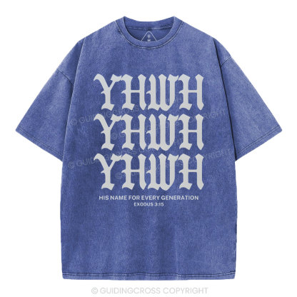 YHWH Christian Washed T-Shrit