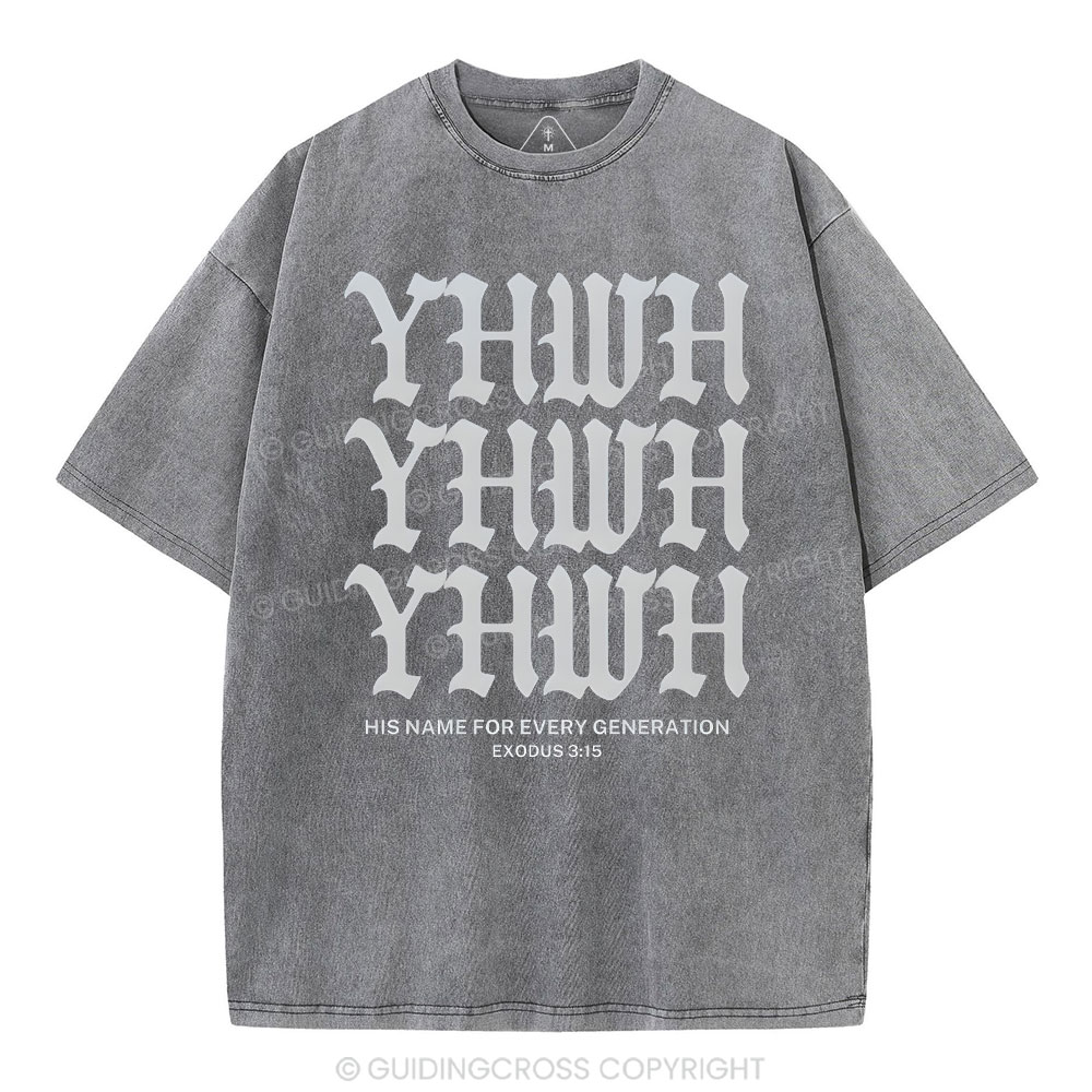 YHWH Christian Washed T-Shrit