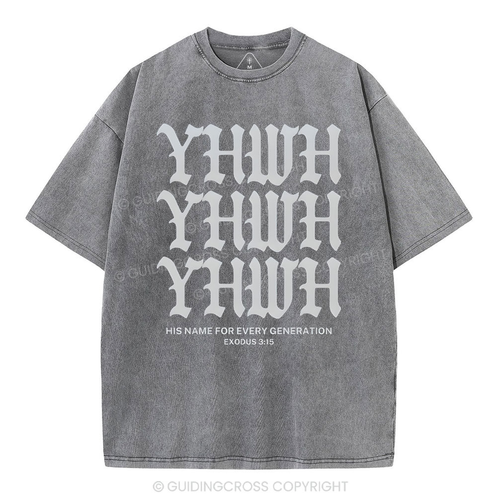 YHWH Christian Washed T-Shrit