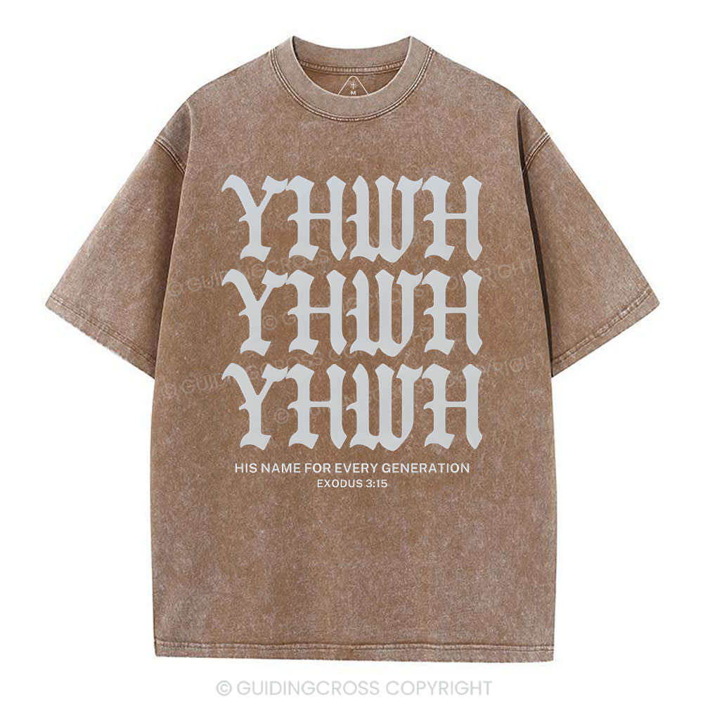 YHWH Christian Washed T-Shrit