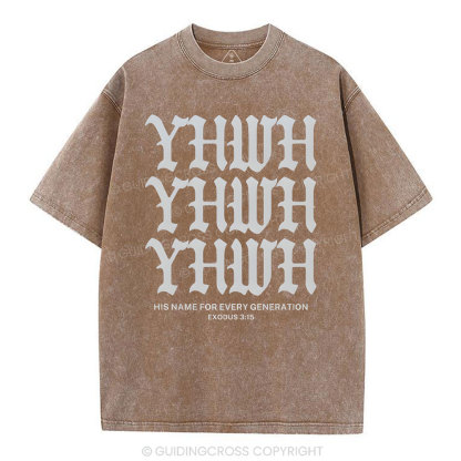 YHWH Christian Washed T-Shrit
