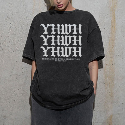 YHWH Christian Washed T-Shrit