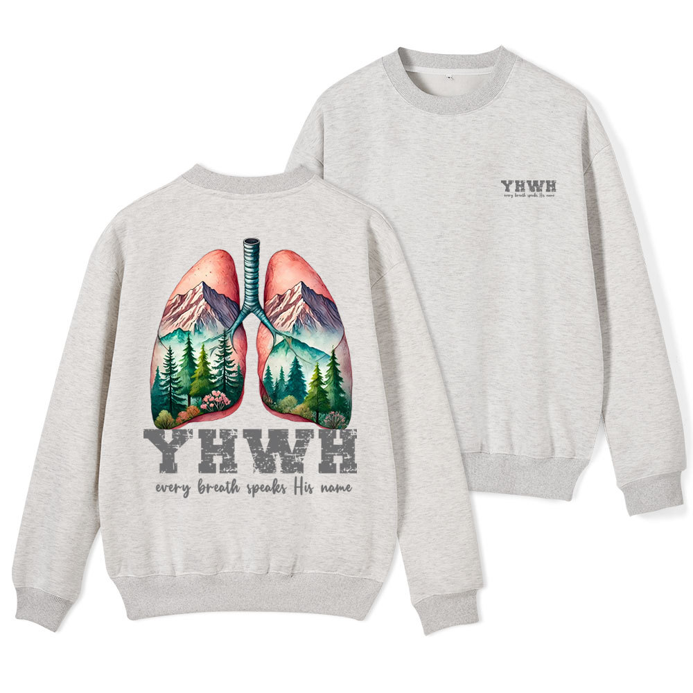 YHWH Every Breath Speaks His Name Christian Fleece Sweatshirt