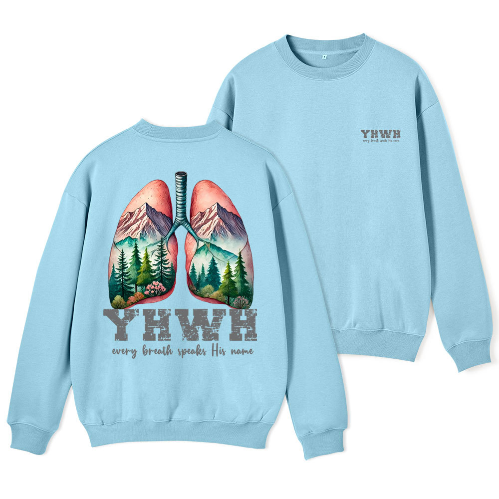 YHWH Every Breath Speaks His Name Christian Fleece Sweatshirt Sale - GuidingCross