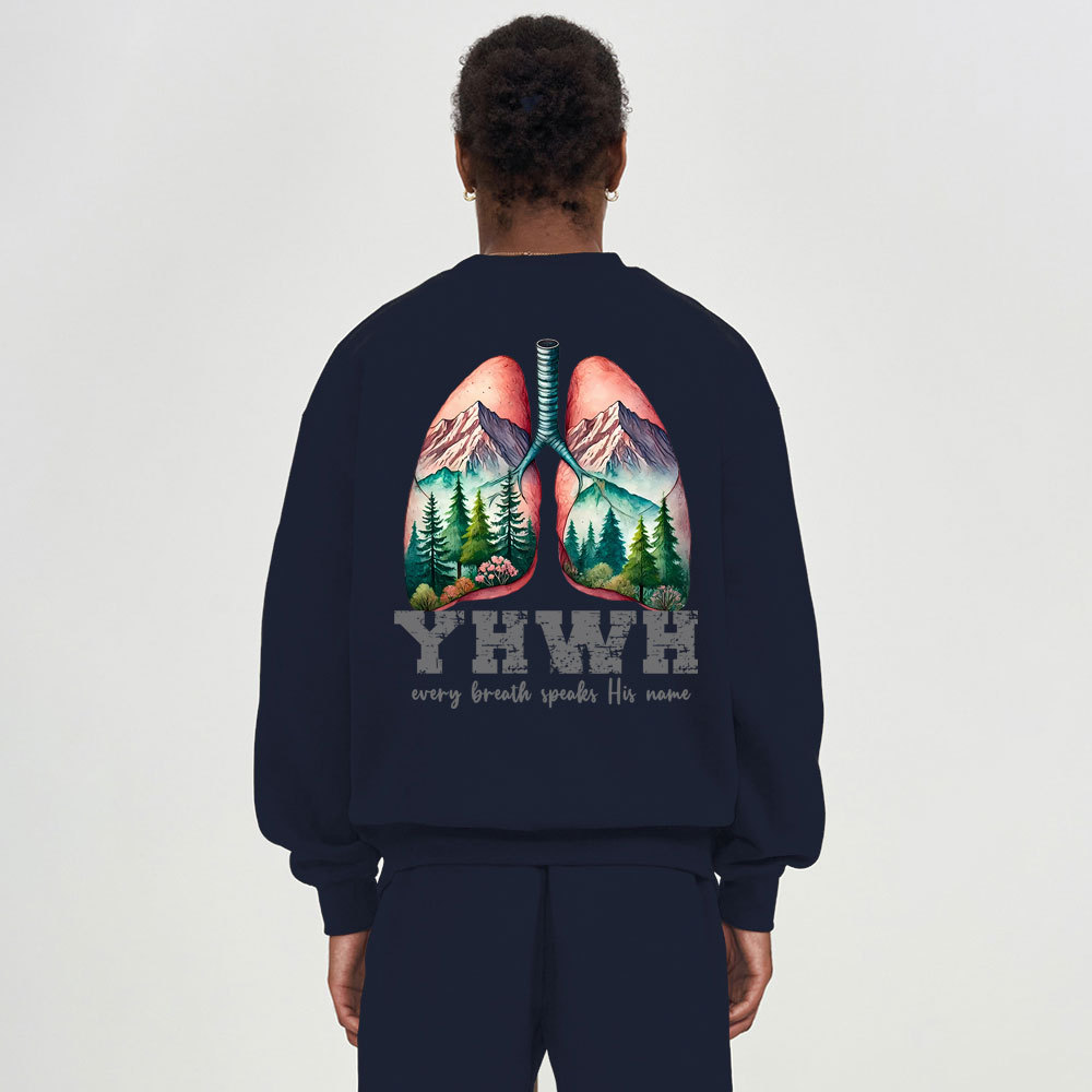 YHWH Every Breath Speaks His Name Christian Fleece Sweatshirt
