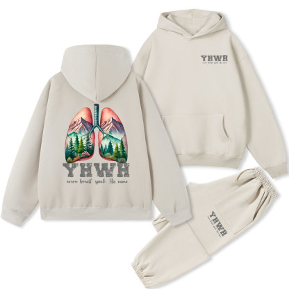 YHWH Every Breath Speaks His Name Christian Fleece Hoodie Set