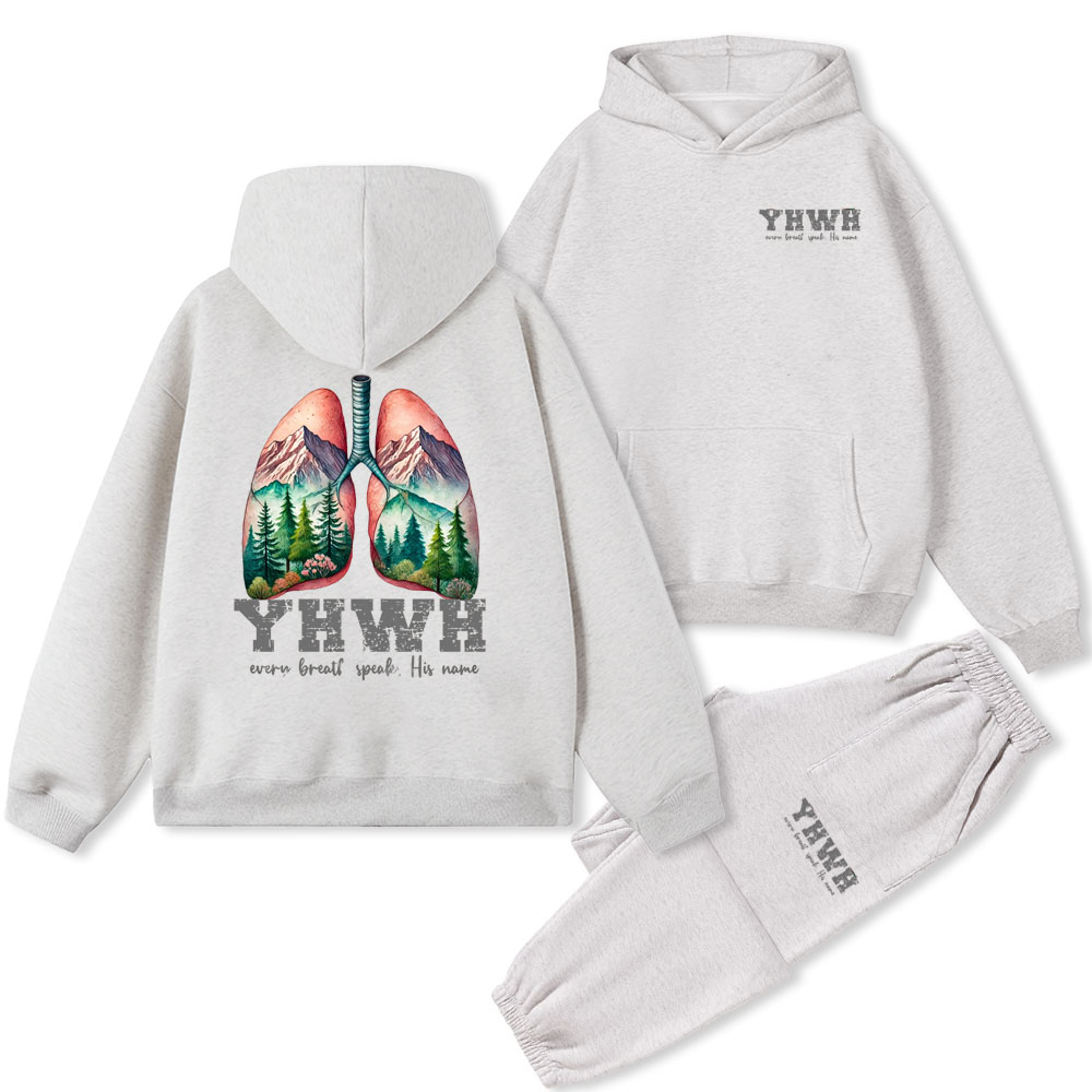 YHWH Every Breath Speaks His Name Christian Fleece Hoodie Set