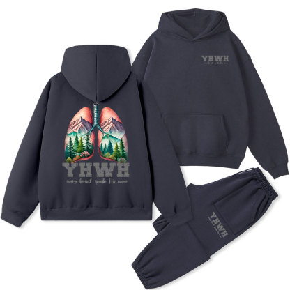YHWH Every Breath Speaks His Name Christian Fleece Hoodie Set