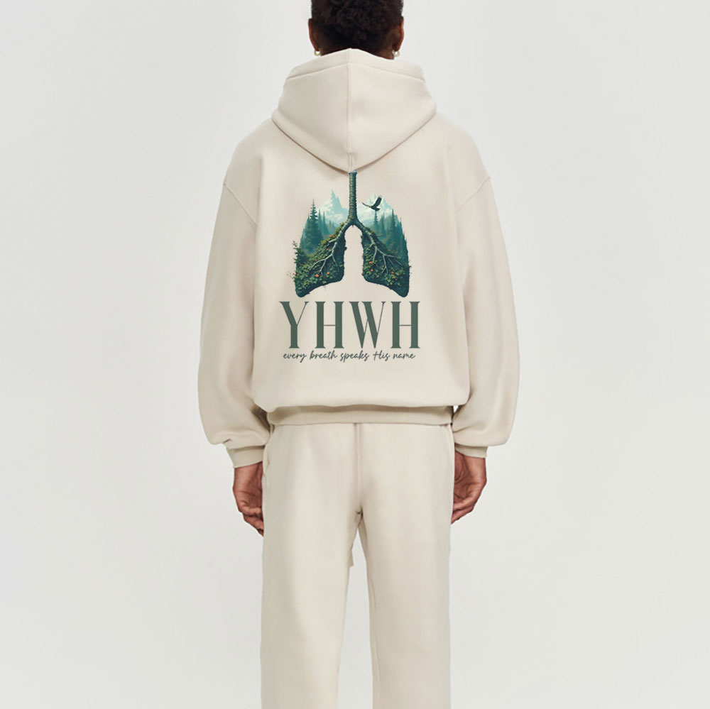 YHWH Every Breath Speaks His Name Christian Fleece Hoodie Set