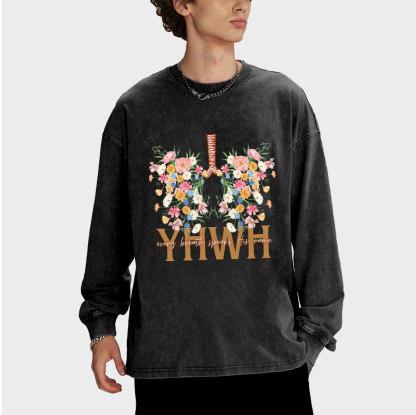 YHWH Every Breath Speaks His Name Washed Long Sleeve T-Shirt