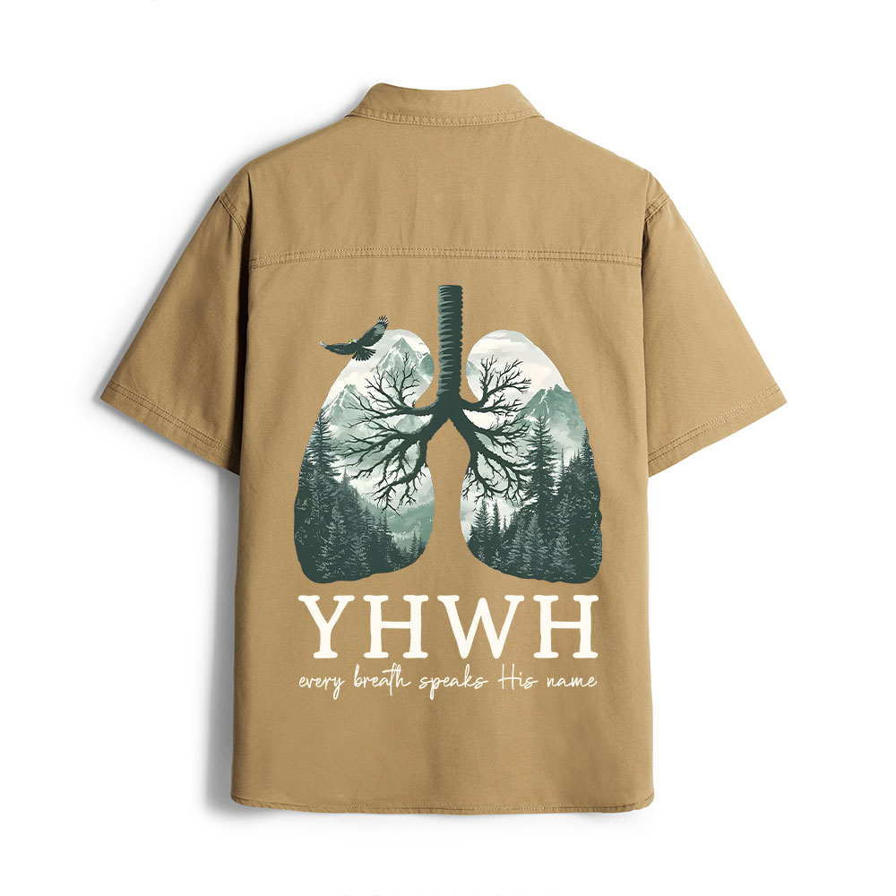 YHWH Every Btreath Speak His Name Christian Work Shirt