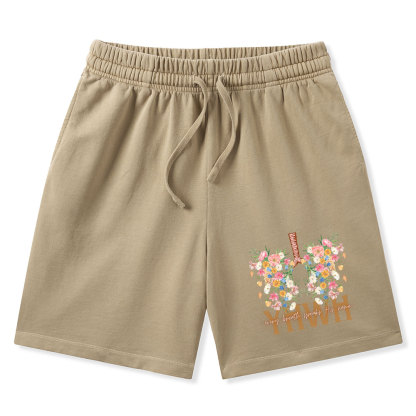 YHWH Floral Christian Washed Shorts