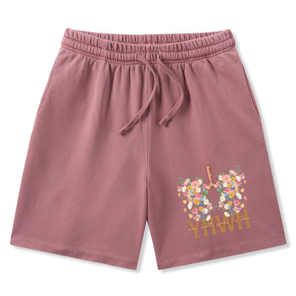 YHWH Floral Christian Washed Shorts