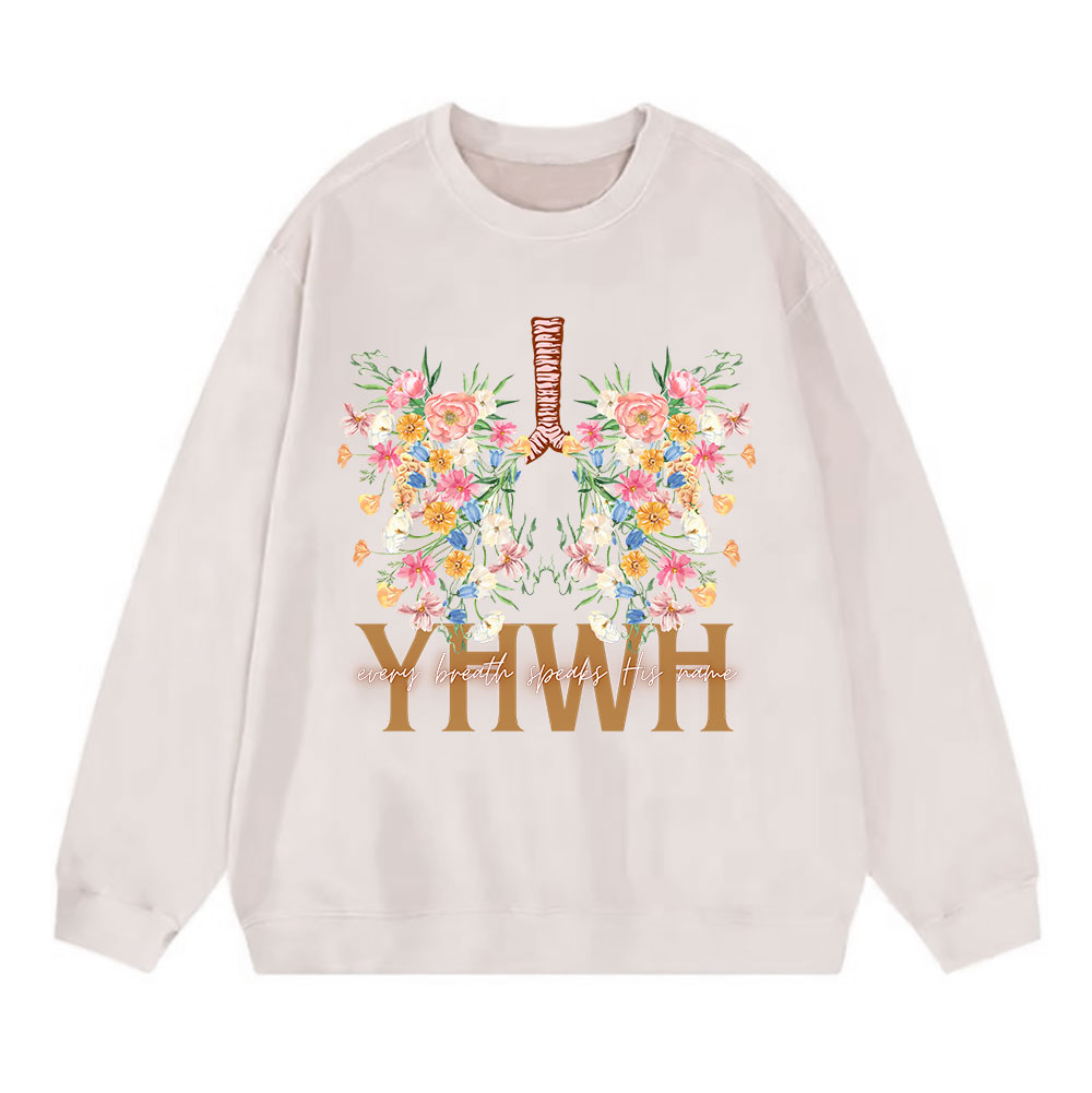 YHWH Floral Christian Washed Sweatshirt