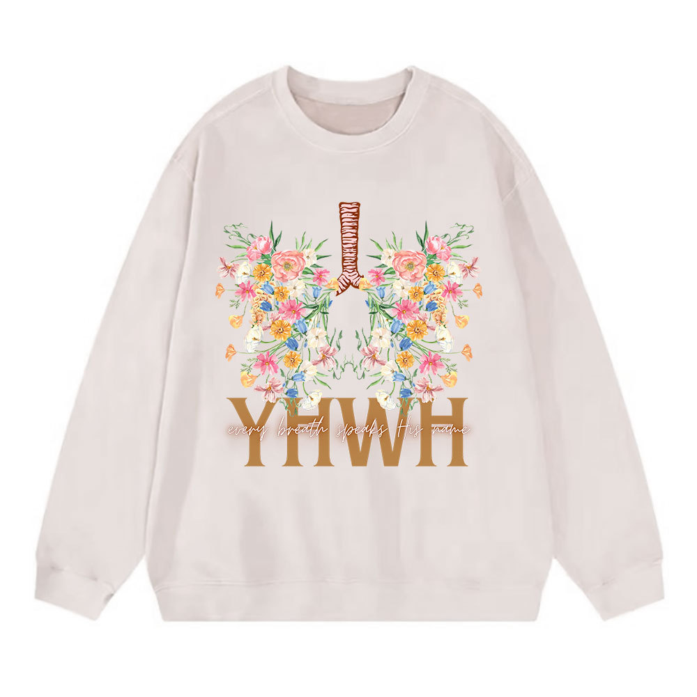 YHWH Floral Christian Washed Sweatshirt