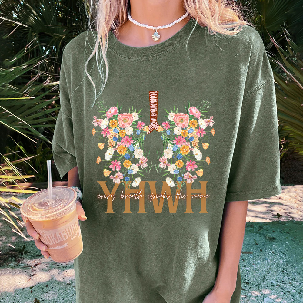 YHWH Floral Christian Washed T-Shirt