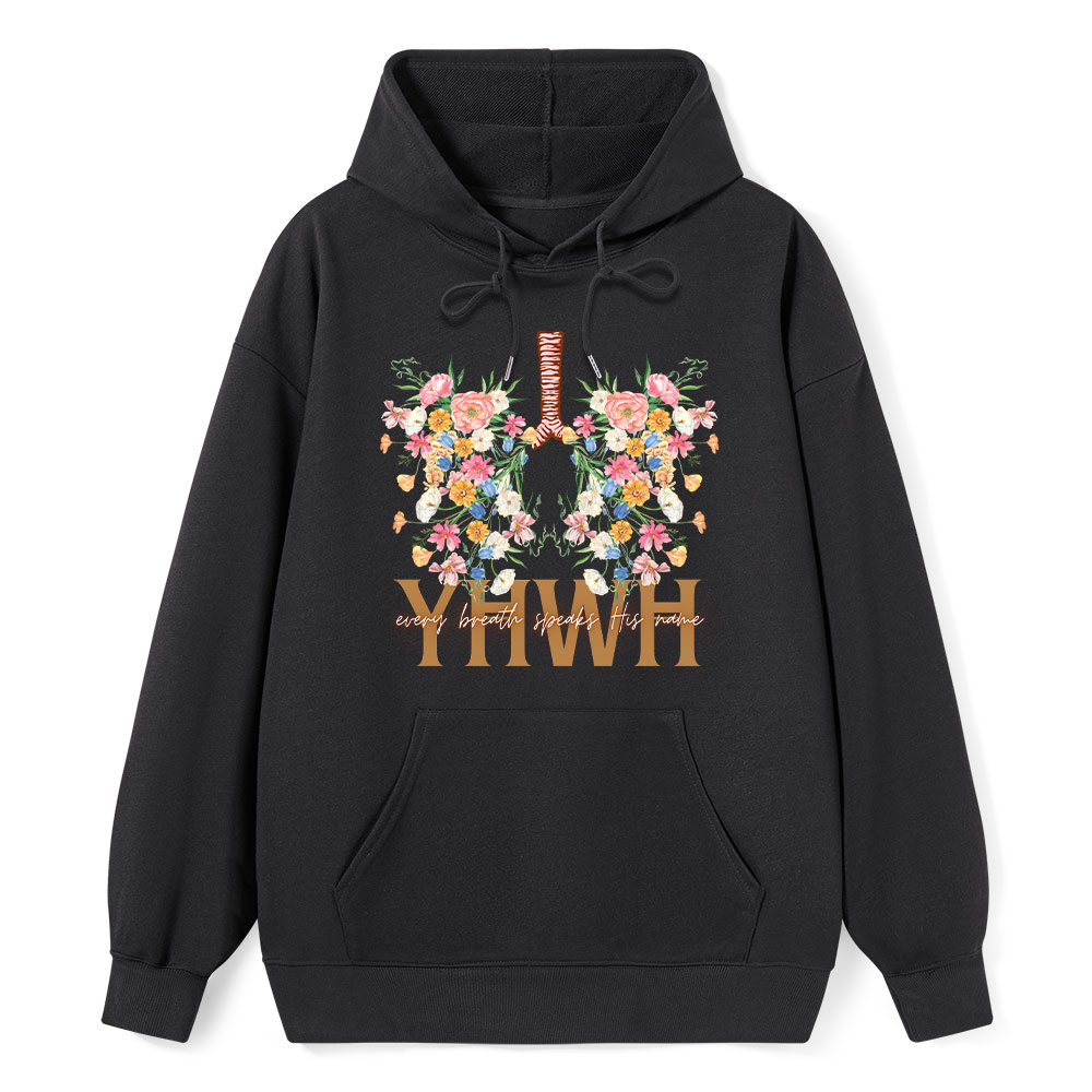 YHWH Floral Classic Christian Hoodie