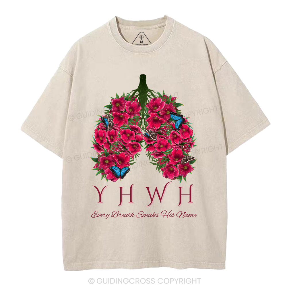 YHWH Floral Lung Christian Washed T-Shirt