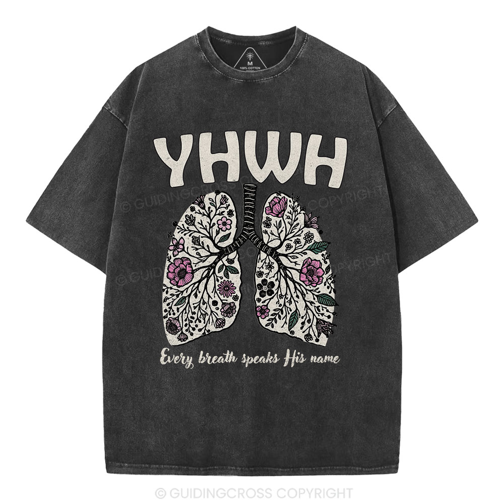 YHWH Floral Lung Christian Washed T-Shirt