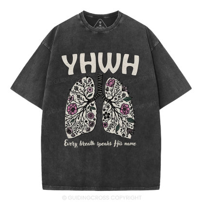 YHWH Floral Lung Christian Washed T-Shirt
